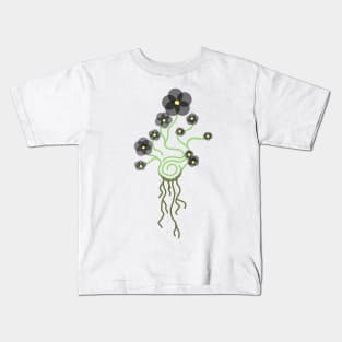 Spiral Flower: Black Kids T-Shirt